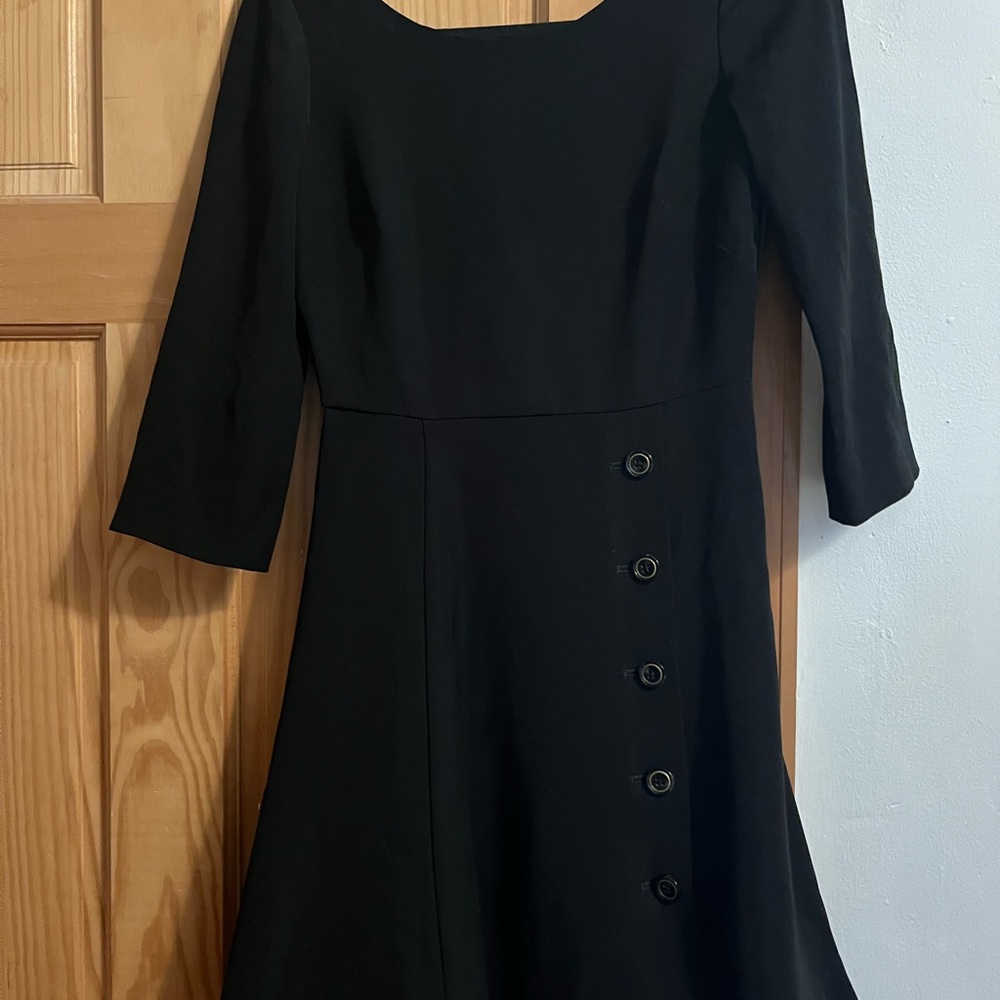 Rachel Zoe Black Long Sleeve Dress with Button Accents